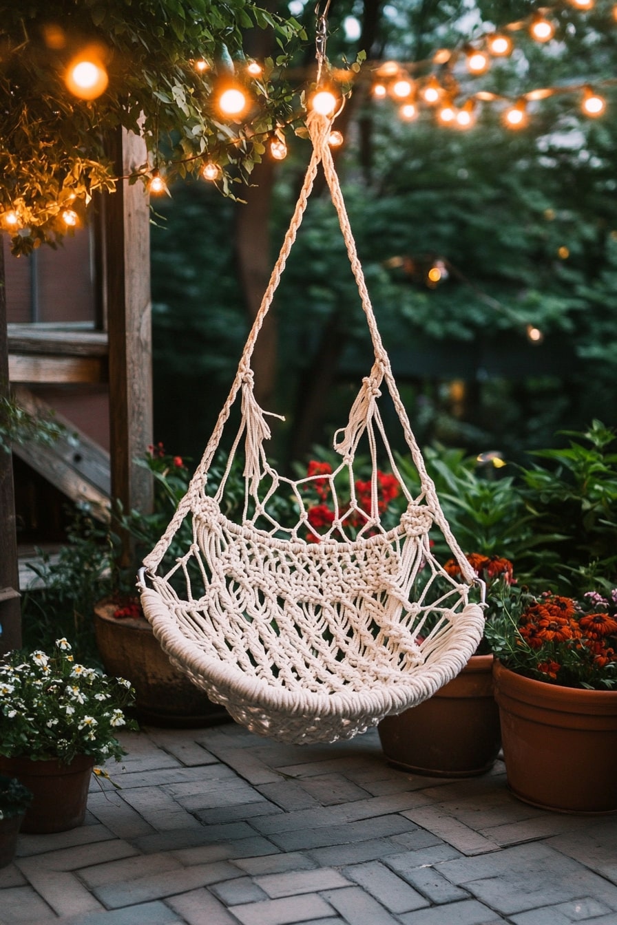 Cozy Nook with a Macrame Swing