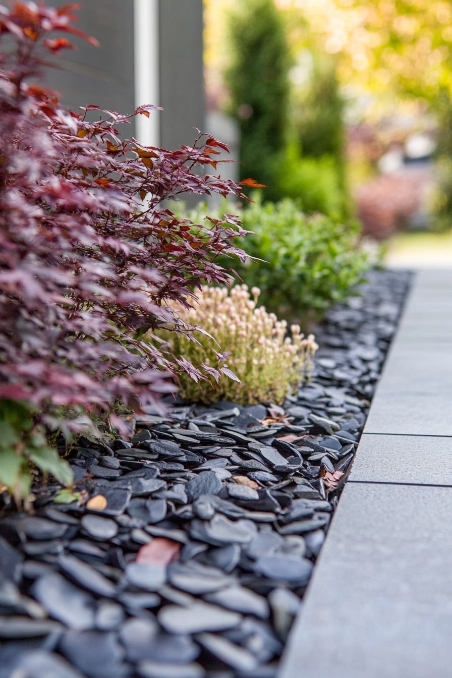 Fill Slim Borders with Slate Chips for a Sleek Finish