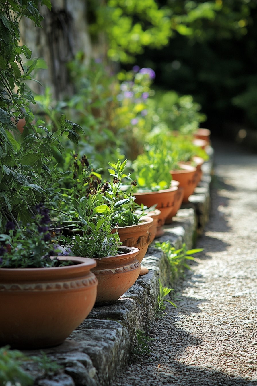  Line a Garden Path with Classic Terracotta Pots