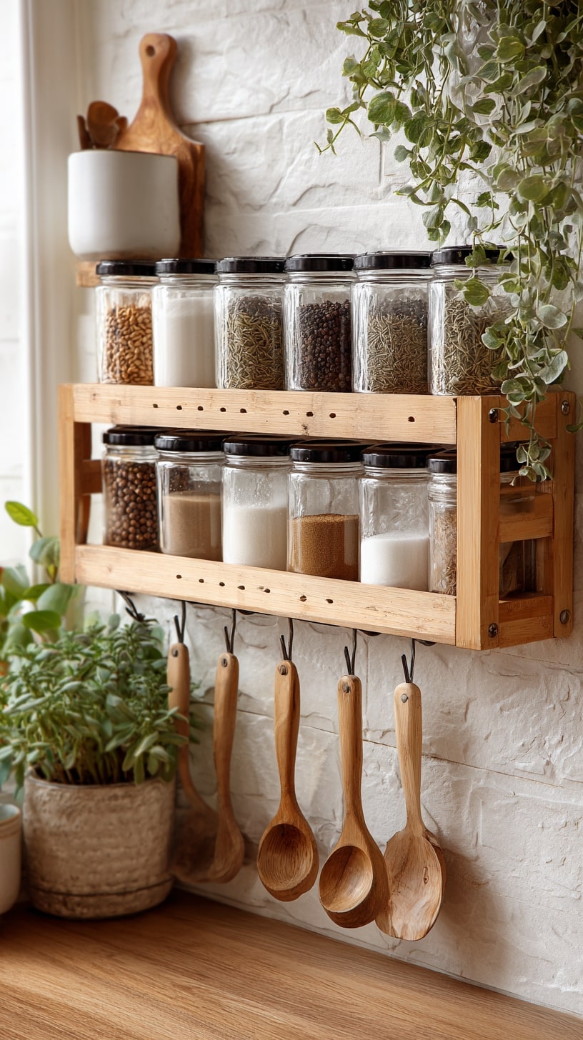 Hanging Hooks for Dual-Purpose Herb Storage