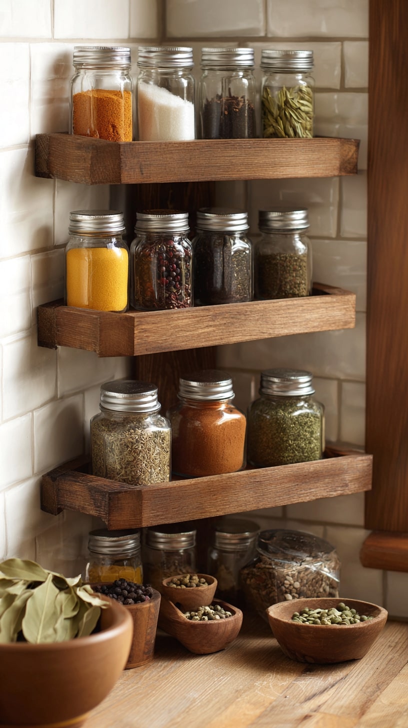 Narrow Shelves with Glass