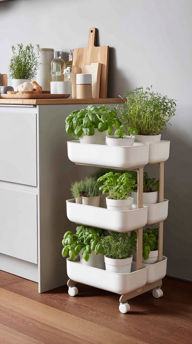Roll In Tiered Planters for Fresh-to-Dry Herb