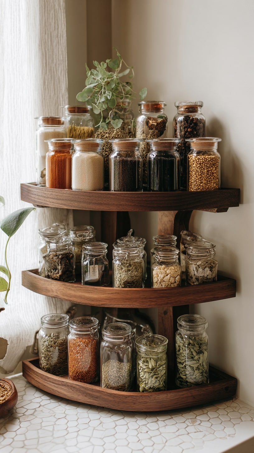 Stack Curved Wood Shelves