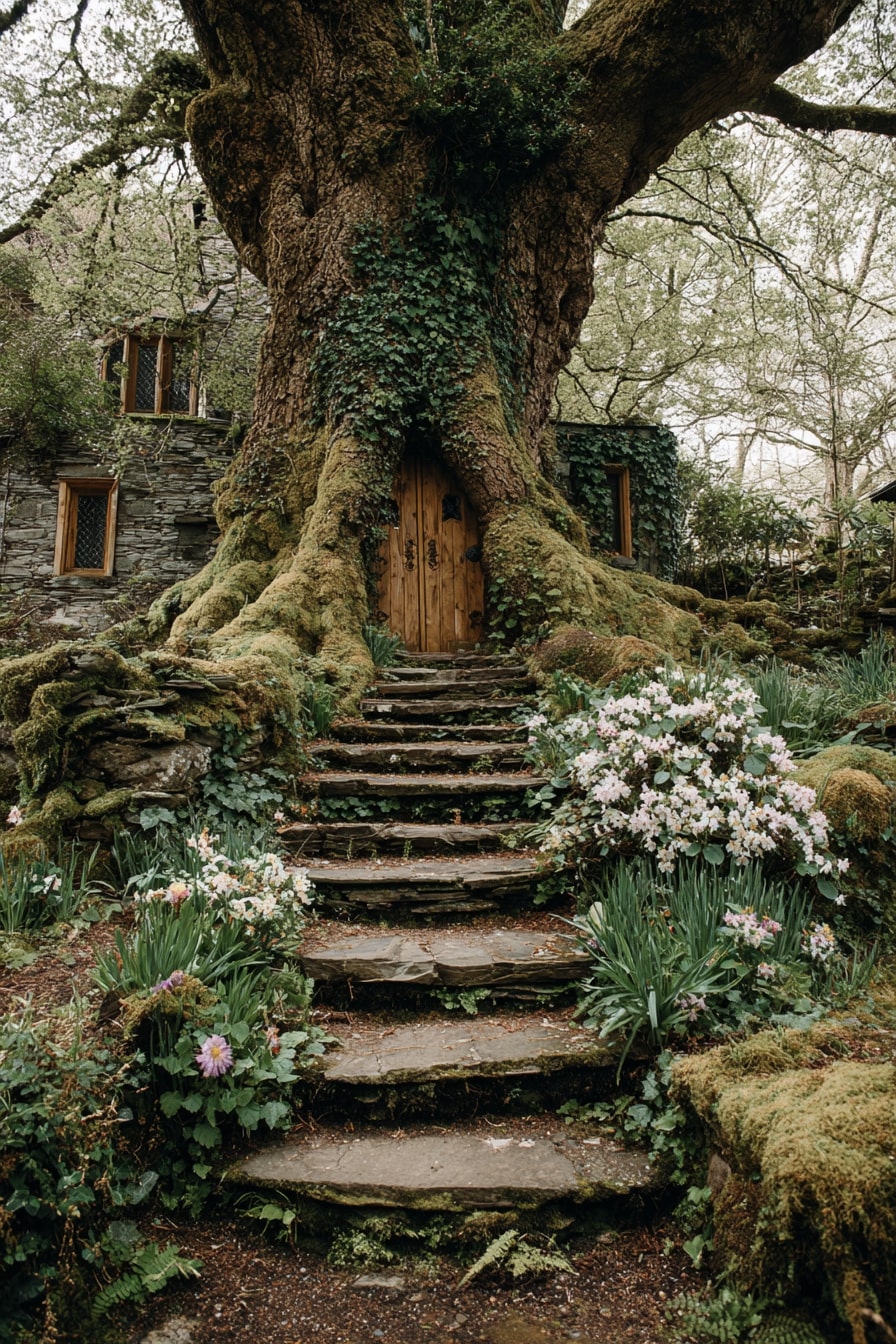 Carve a Wooden Door into a Living Tree Trunk