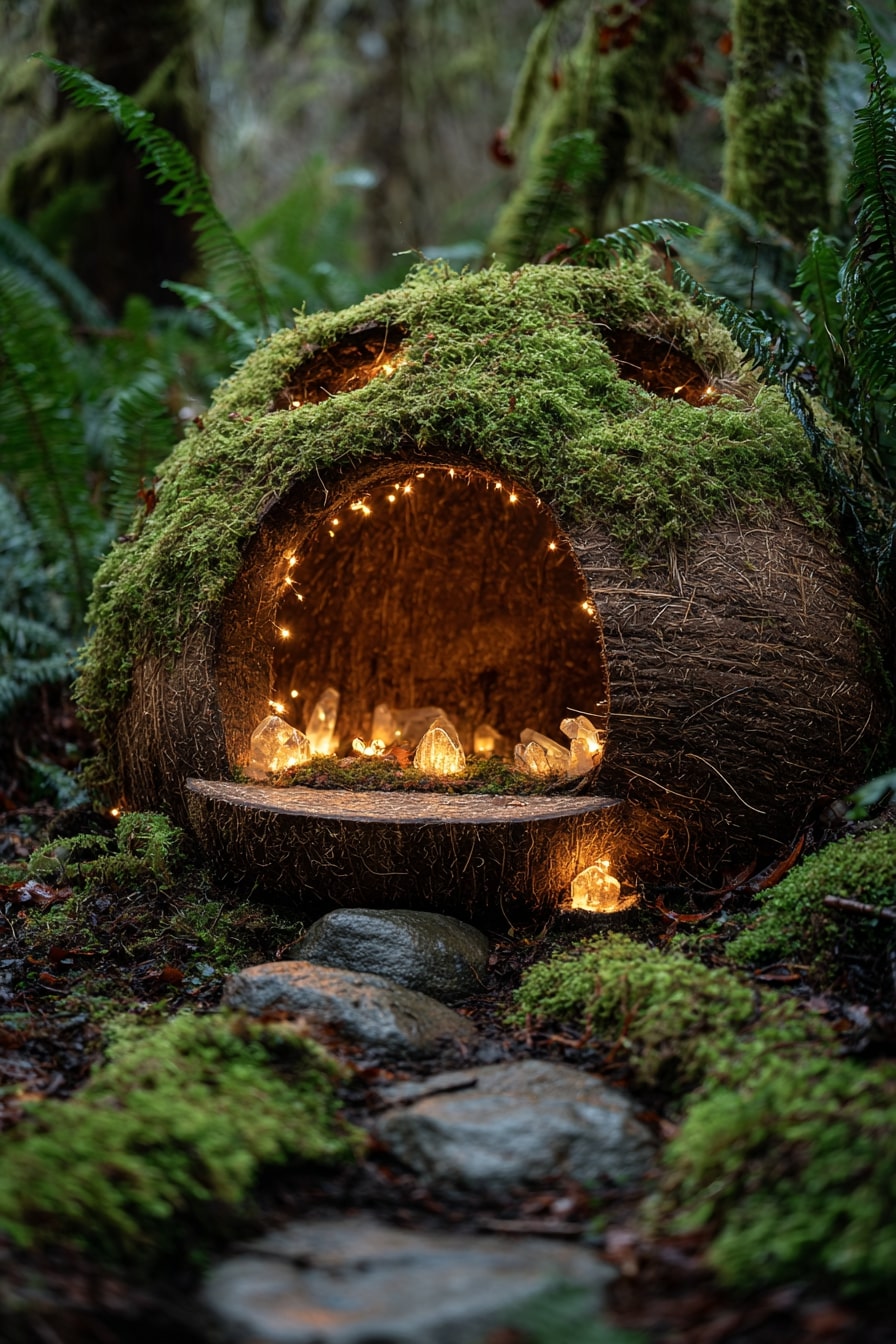 Carve a Mossy Dome with Crystal Glow