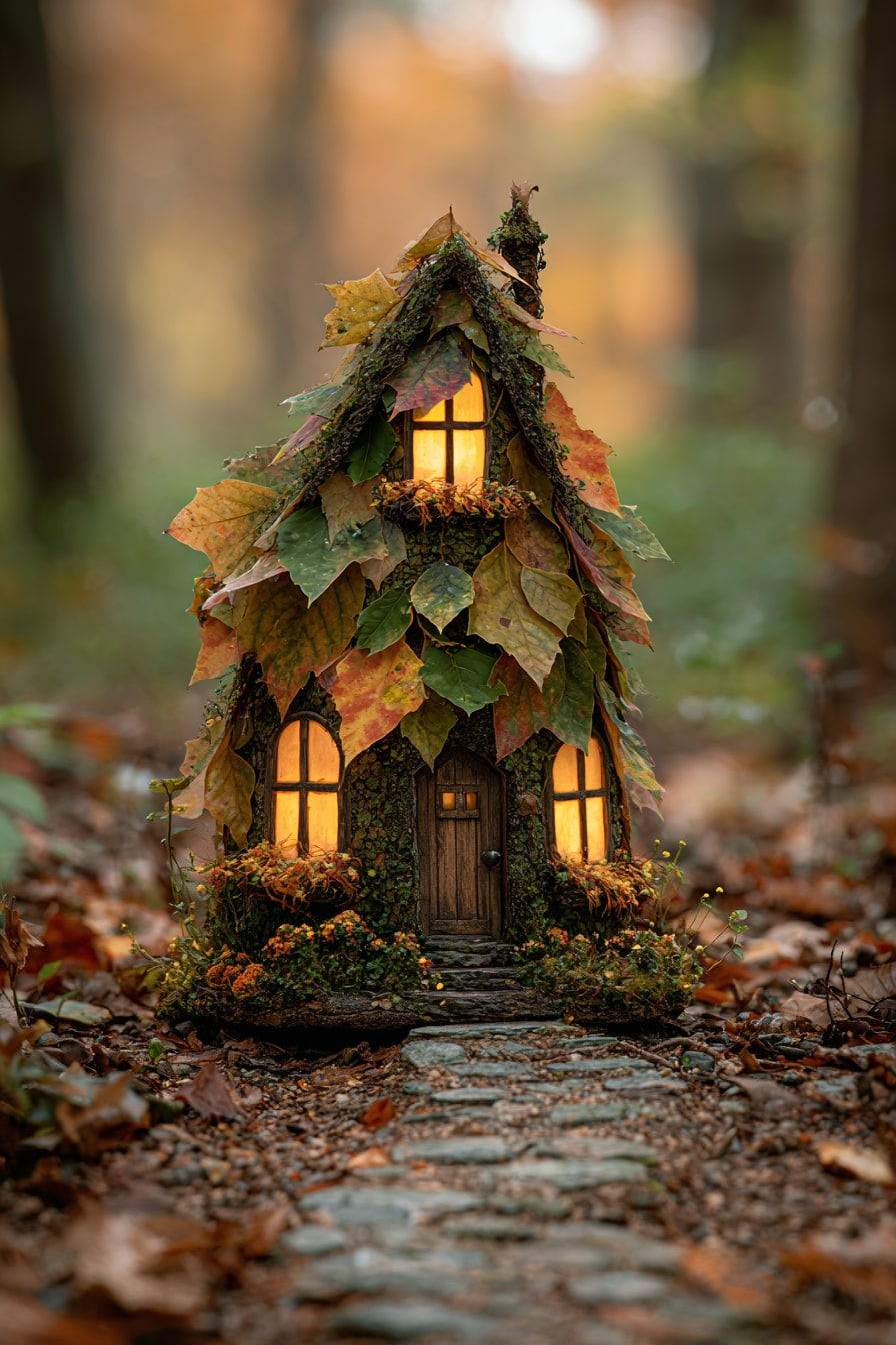 Layer Autumn Leaves for a Storybook Roof