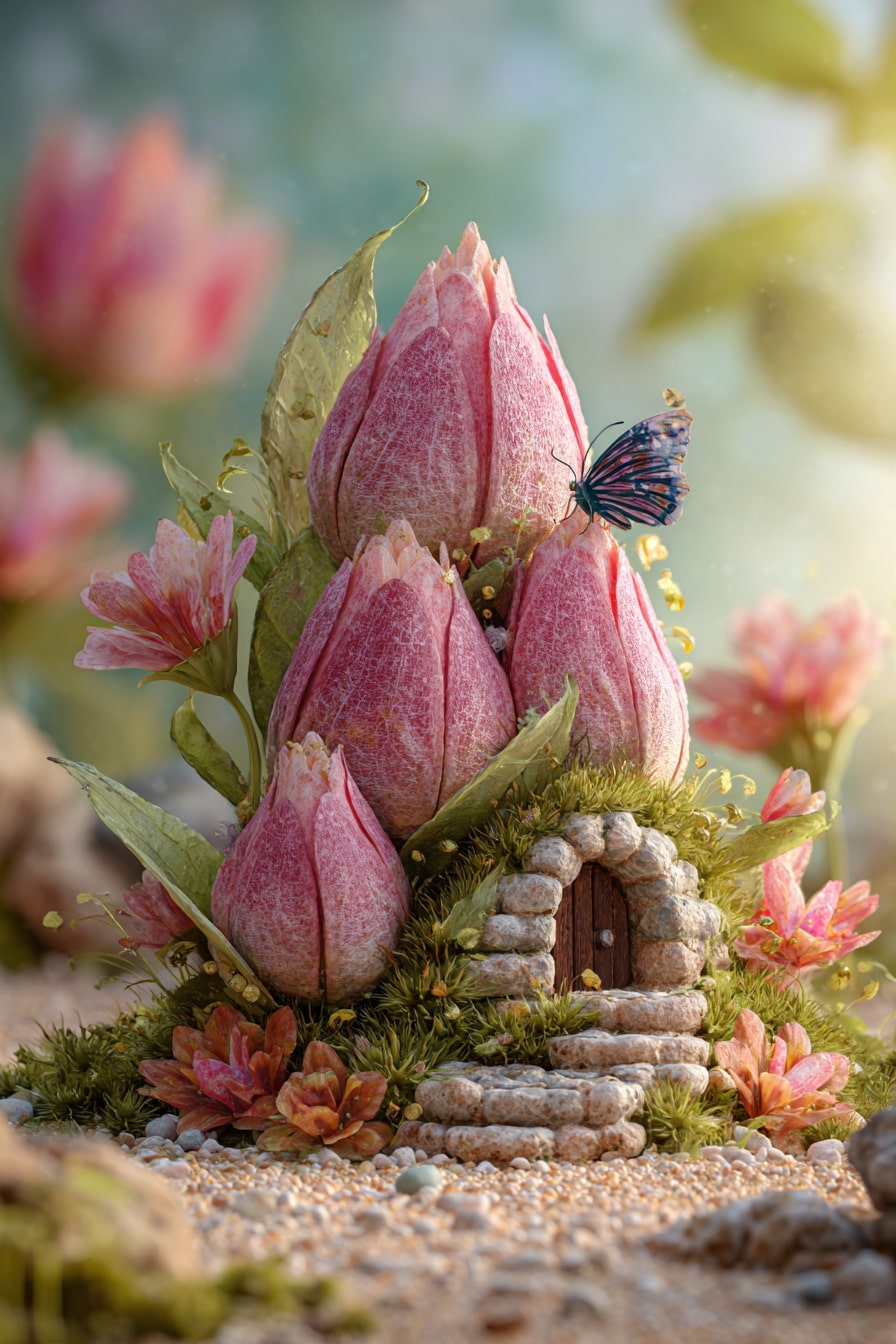 Shape Tulip Blooms into Towering Fairy Rooms