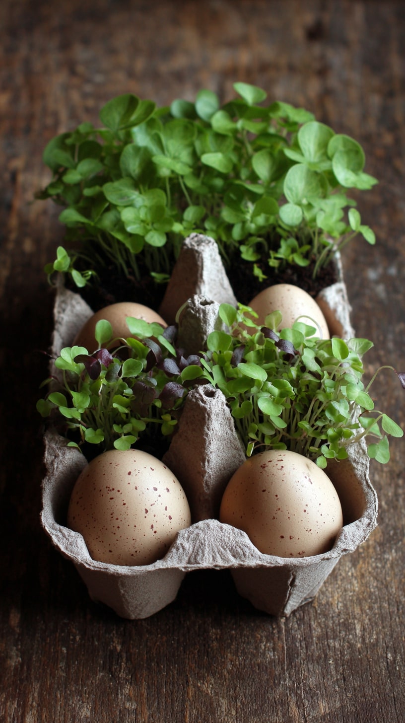 Alternate Eggshells and Microgreens for a Balanced Display