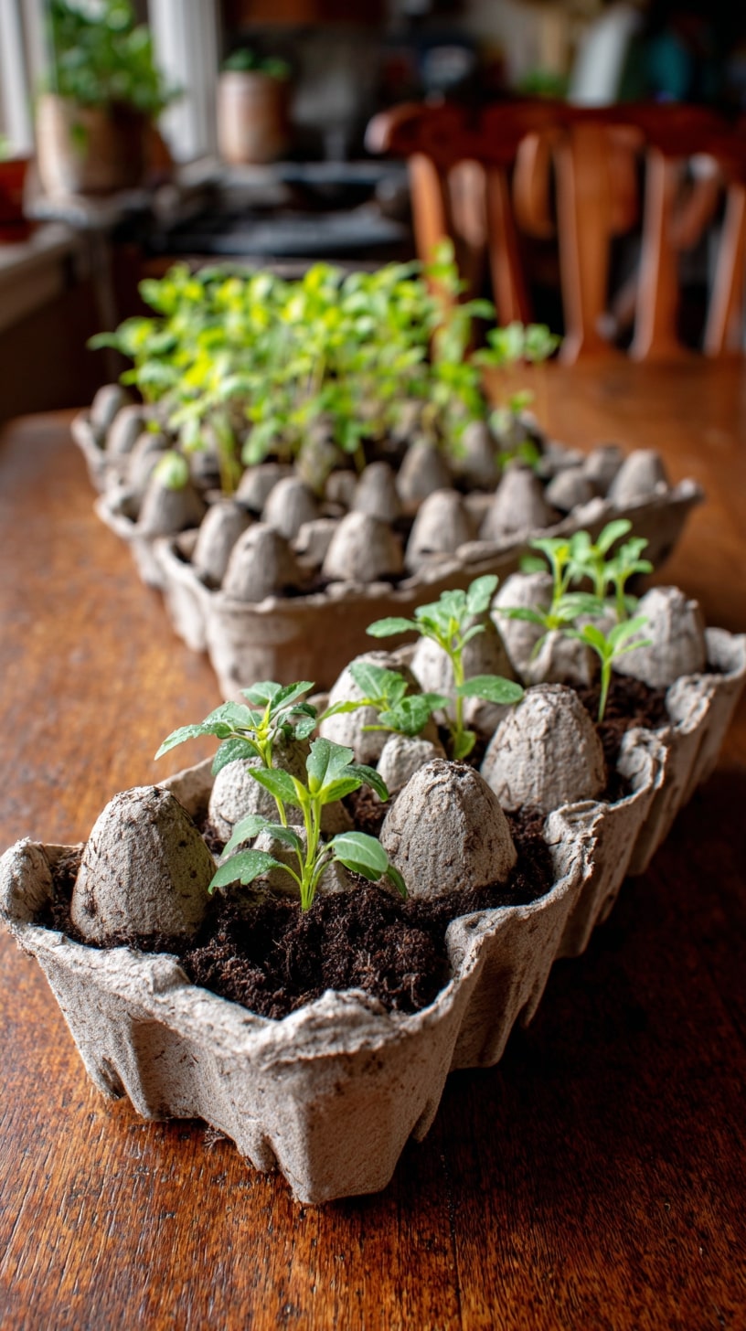 Start Herb Cuttings in Recycled Carton Trays